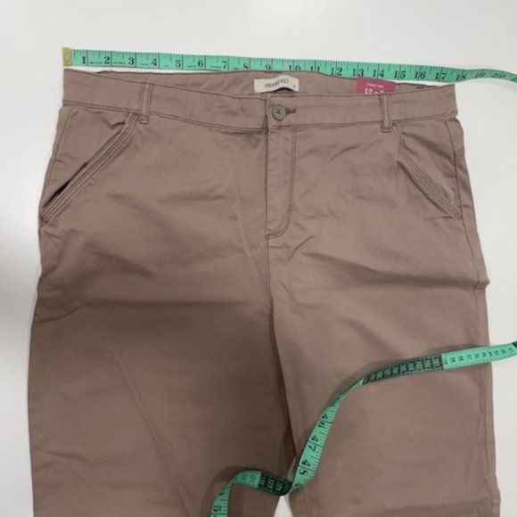 SMART SET Taupe-pinkish hue Cotton Pants Mid-Rise ~ Size 12 with tags - Picture 12 of 16
